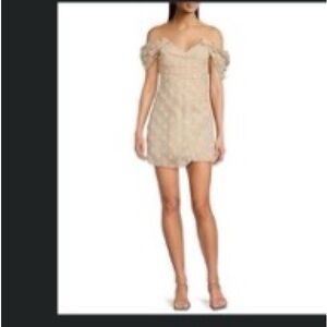 Chic Off-Shoulder Cream Mini Dress